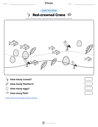 Red-crowned Crane printable worksheet preview