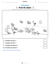 Aperçu de la feuille de travail imprimable Grue du Japon