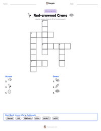 Red-crowned Crane printable worksheet preview