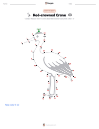 Red-crowned Crane printable worksheet preview