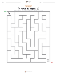 Aperçu de la feuille de travail imprimable Grue du Japon