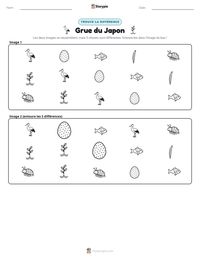 Aperçu de la feuille de travail imprimable Grue du Japon