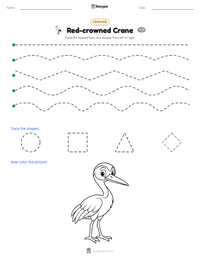 Red-crowned Crane printable worksheet preview