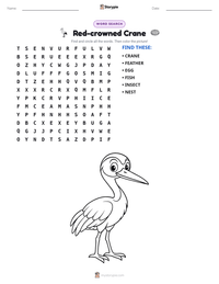 Red-crowned Crane printable worksheet preview