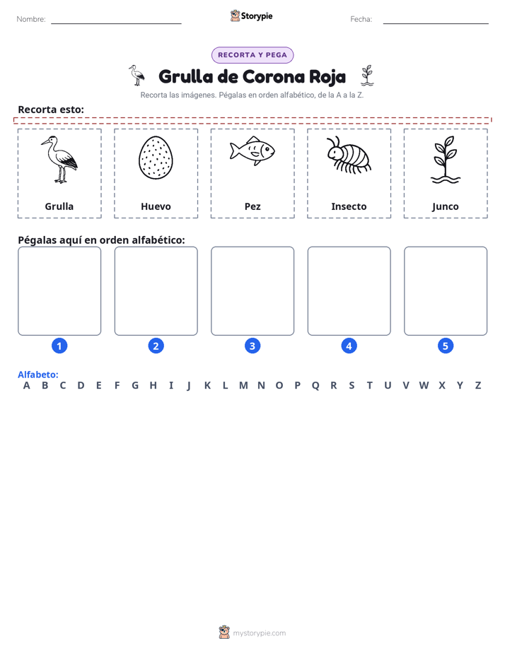 Cortar y Pegar el Alfabeto