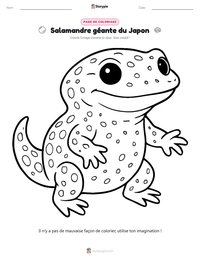 Aperçu de la feuille de travail imprimable Salamandre géante du Japon