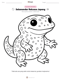 Prabaca lembar kerja cetak Salamander Raksasa Jepang