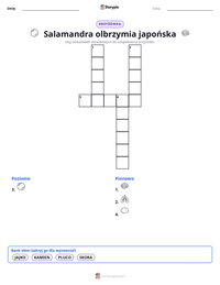 Podgląd drukowalnego arkusza ćwiczeń Salamandra olbrzymia japońska