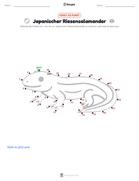 Japanischer Riesensalamander druckbare Arbeitsblatt Vorschau