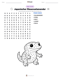 Japanischer Riesensalamander druckbare Arbeitsblatt Vorschau