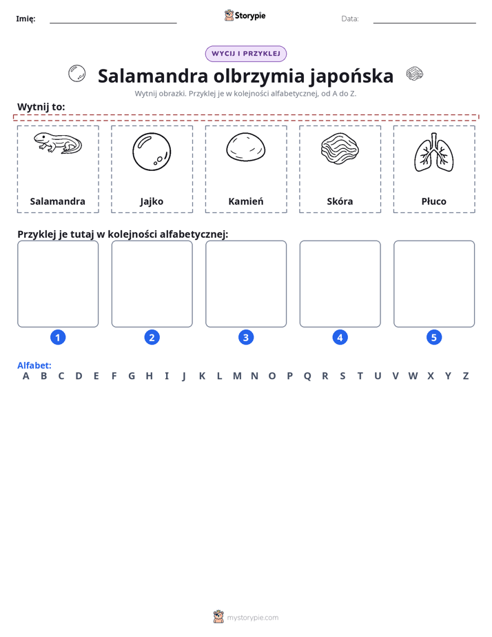 Wytnij i Wklej Alfabet