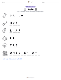 Saola printable worksheet preview
