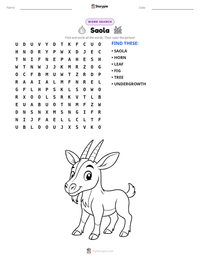 Saola printable worksheet preview
