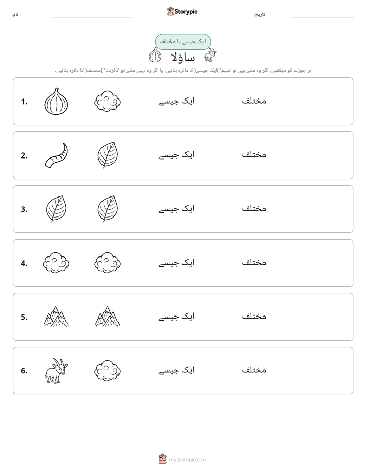 ایک جیسا یا مختلف