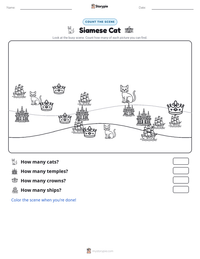 Siamese Cat printable worksheet preview