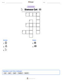 Siamese Cat printable worksheet preview