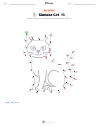 Siamese Cat printable worksheet preview