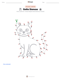 Anteprima della scheda stampabile di Gatto Siamese