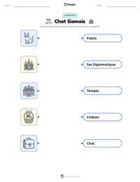 Aperçu de la feuille de travail imprimable Chat Siamois