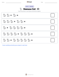 Siamese Cat printable worksheet preview
