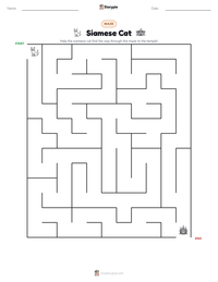 Siamese Cat printable worksheet preview