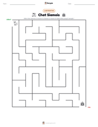 Aperçu de la feuille de travail imprimable Chat Siamois