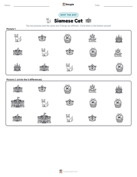 Siamese Cat printable worksheet preview
