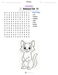 Siamese Cat printable worksheet preview