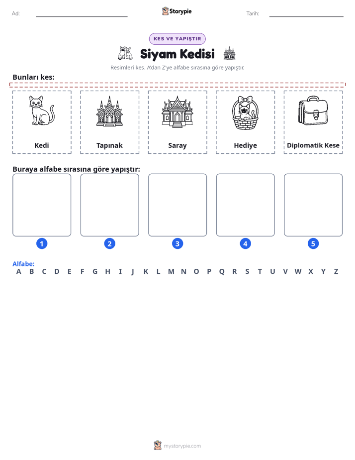 Kes & Yapıştır Alfabe