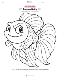 Aperçu de la feuille de travail imprimable Poisson Betta
