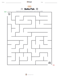 Betta Fish printable worksheet preview