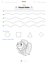 Aperçu de la feuille de travail imprimable Poisson Betta