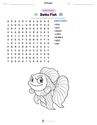 Betta Fish printable worksheet preview