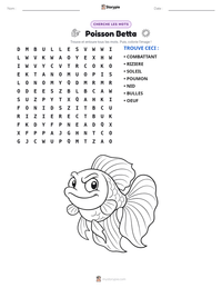 Aperçu de la feuille de travail imprimable Poisson Betta