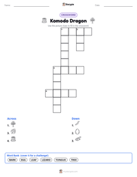 Komodo Dragon printable worksheet preview