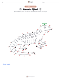 Komodo Ejderi yazdırılabilir çalışma sayfası önizlemesi