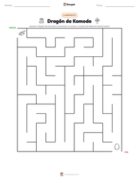 Vista previa de la hoja de trabajo imprimible de Dragón de Komodo