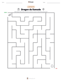 Aperçu de la feuille de travail imprimable Dragon de Komodo