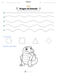 Aperçu de la feuille de travail imprimable Dragon de Komodo
