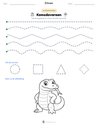 Komodovaraan afdrukbare werkblad voorbeeld