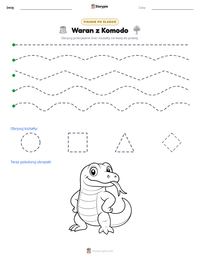 Podgląd drukowalnego arkusza ćwiczeń Waran z Komodo