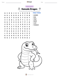 Komodo Dragon printable worksheet preview