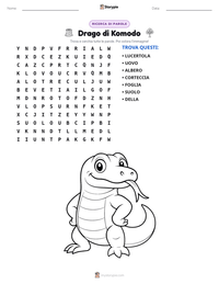 Anteprima della scheda stampabile di Drago di Komodo