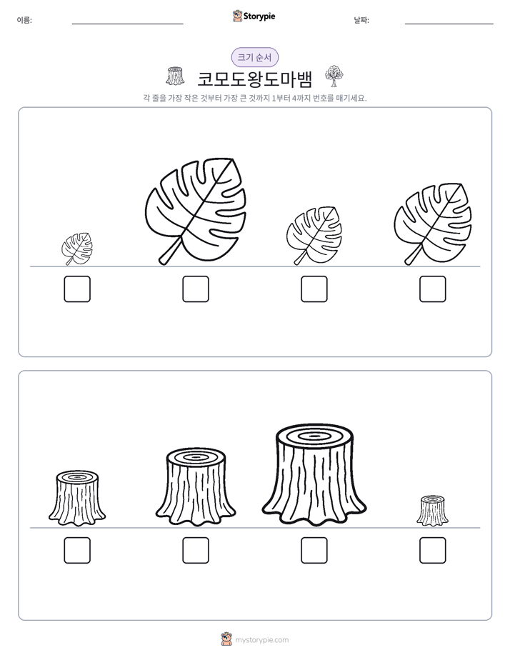 크기 순서