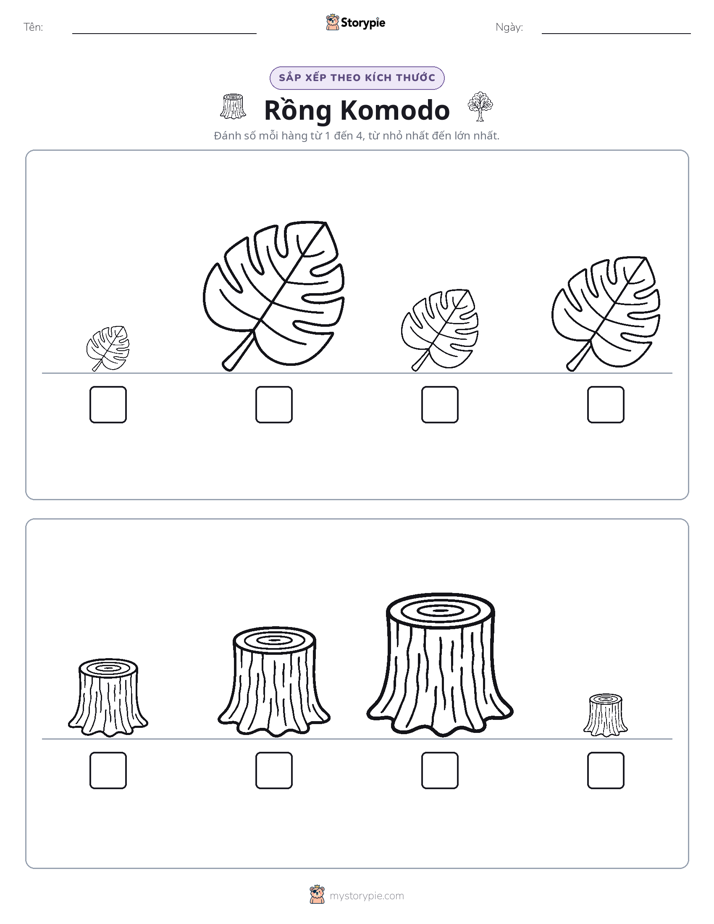 Thứ Tự Kích Thước