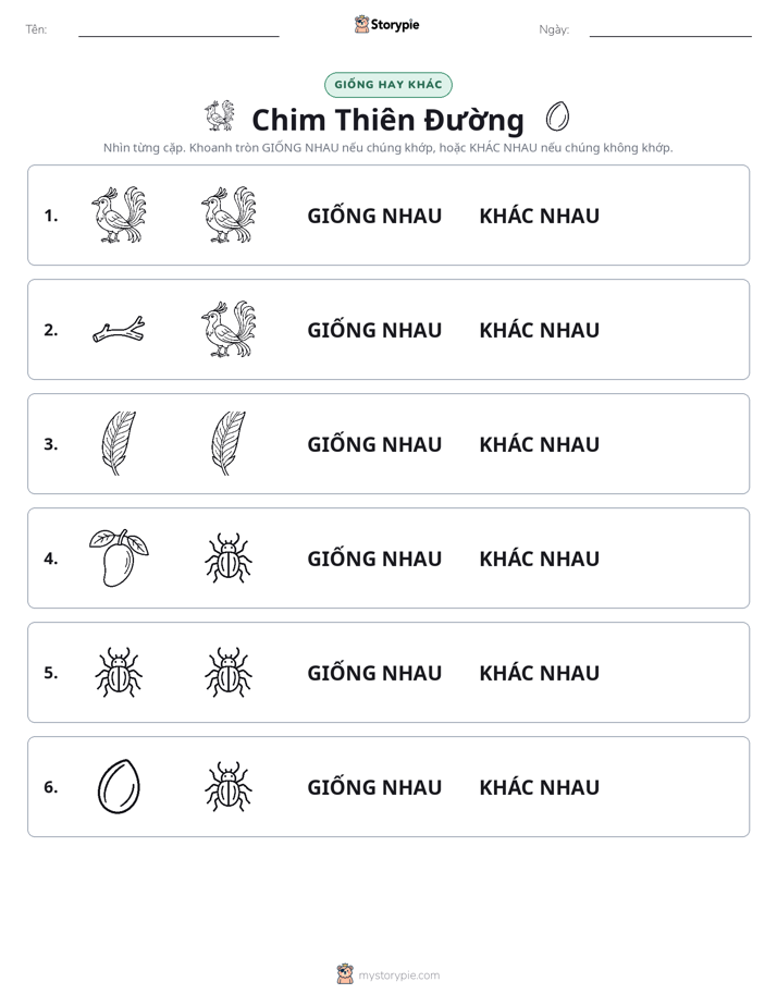 Giống Hay Khác