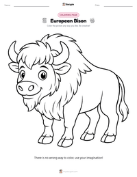 European Bison printable worksheet preview