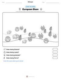 European Bison printable worksheet preview