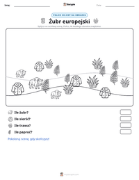 Podgląd drukowalnego arkusza ćwiczeń Żubr europejski