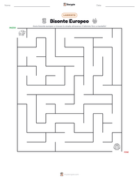 Anteprima della scheda stampabile di Bisonte Europeo